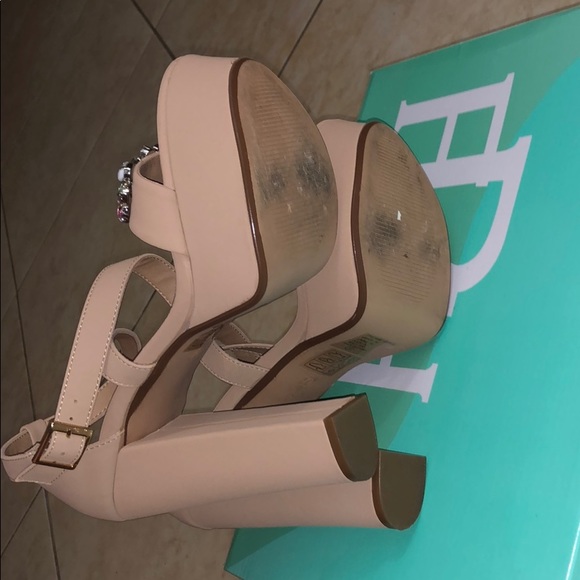 Beige Jeweled Platforms - Picture 3 of 3